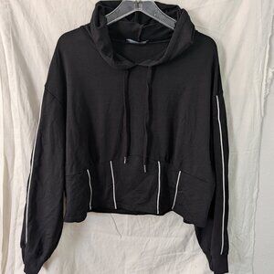 Fashion to Figure Black Crop Hoodie Size 3xl